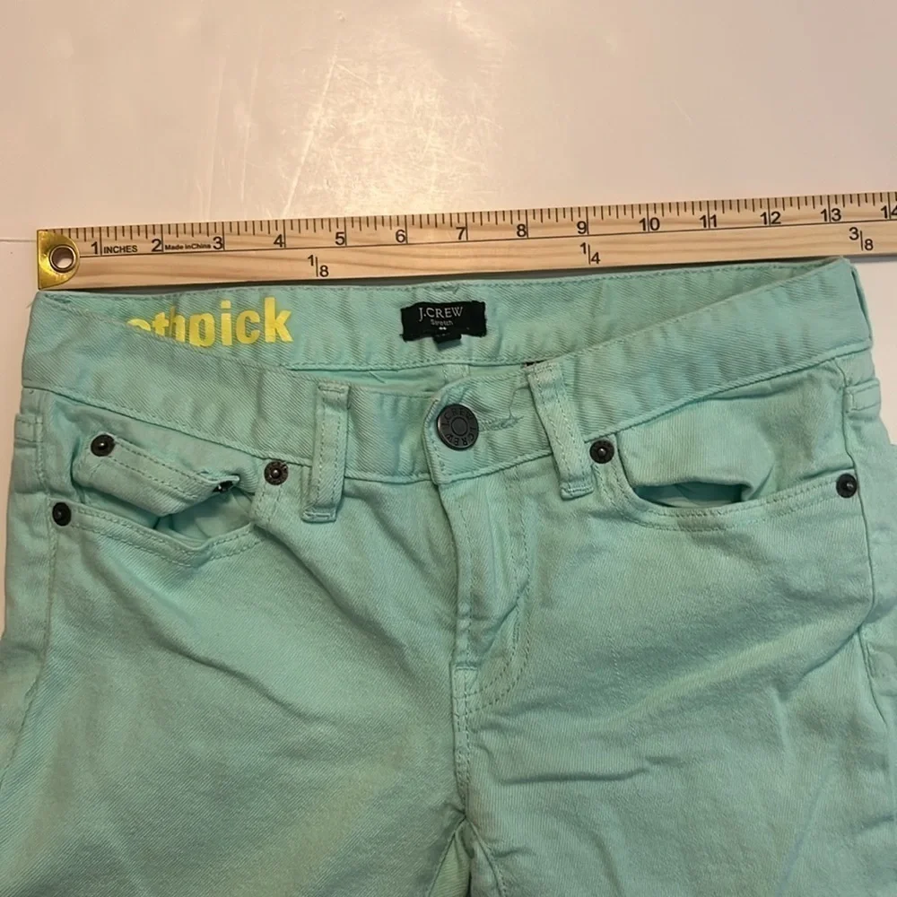 J. Crew Toothpick Mint Green Jean Size 24